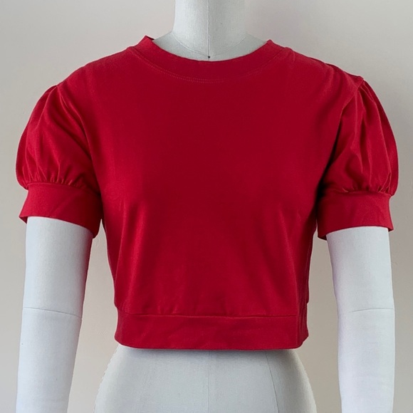 Bernie Dexter Tops - NWOT Bernie Dexter Red Crop Princess Puff Sleeve Bombshell Pinup Rockabilly Top